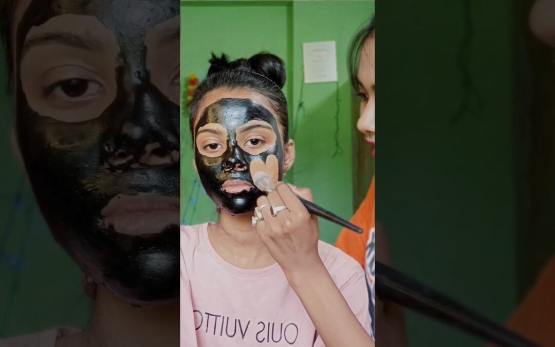 My Sister First Time 'CHARCOAL' Peel Off Mask Makeup 😨😱 l #hack #shorts #makeup