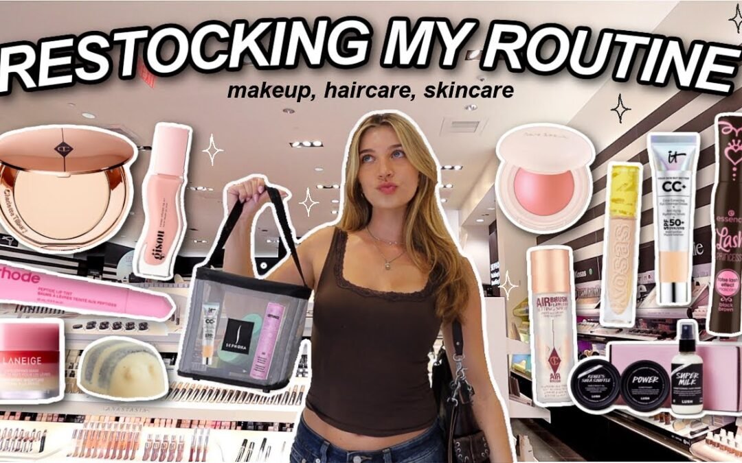 RESTOCKING MY ROUTINE | shopping for makeup, hair, skincare products (empties & haul!)