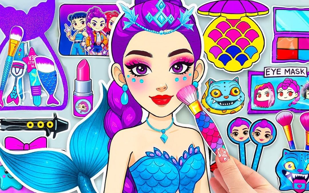 🎀Paper DIY🎀 KPOP DEMON HUNTERS Rumi Skincare + Makeup Blind Bag Unboxing pt.2 | ASMR | Rumi Mermaid