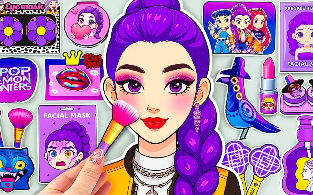 🎀Paper DIY🎀 KPOP DEMON HUNTERS Rumi Skincare + Makeup Blind Bag Unboxing | ASMR
