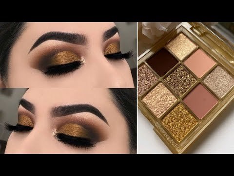 Natural soft golden party eye makeup tutorial for brown eye | easy bridal eyes makeup | shine&glow