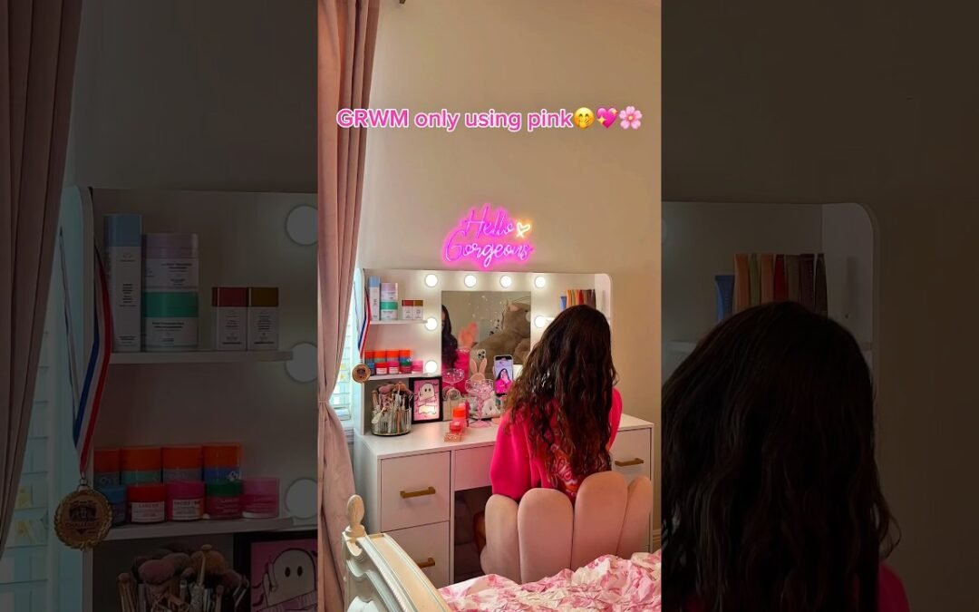 ASMR GRWM ONLY PINK🤭💗 #asmr #grwm #skincare #makeup