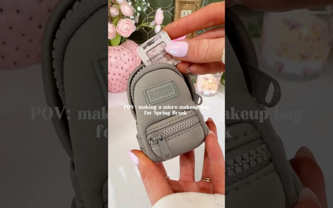 Micro Makeup Bag 🎀 #makeup #travel #traveltips #beautytips #beautyessentials #travelessentials