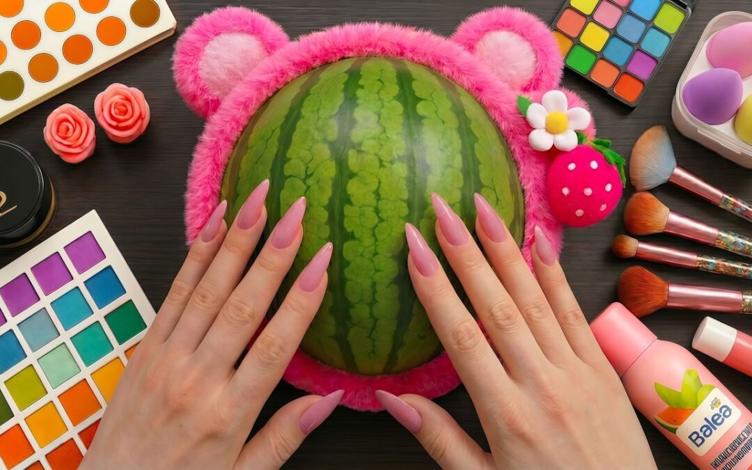 ASMR Makeup on Watermelon (No Talking)