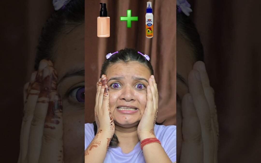 Foundation ➕ Favicol Mix makeup challenge 😱||#makeup #thesastamakeup #shorts #funny