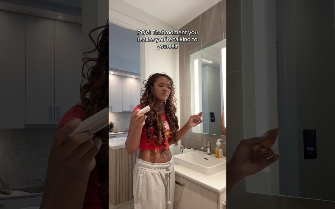 When you realize you’ve been talking to yourself #relatable #skit #makeup #grwm